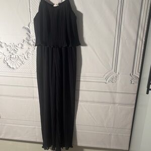 Aaron and Amber Women’s Black Pleated Wide-Leg Jumpsuit, Sz Large